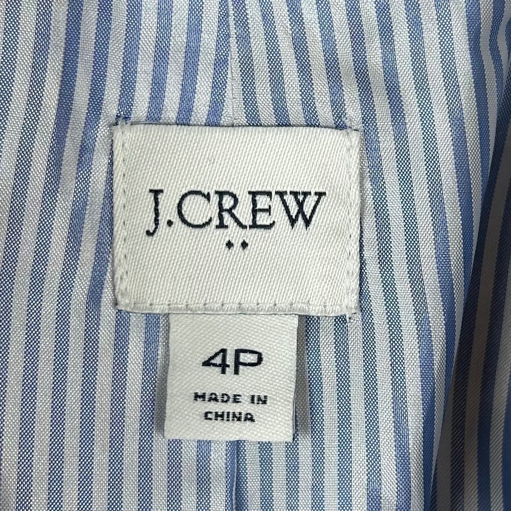 J.Crew Factory Schoolboy Blazer Brown Houndstooth Wool Gold Button Petite 4 NWOT - Picture 9 of 9